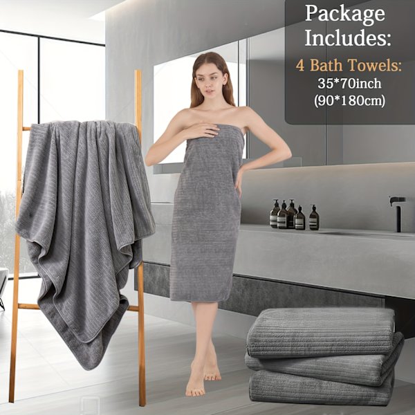 Extra stort badhandduksset, 70x140 Gray