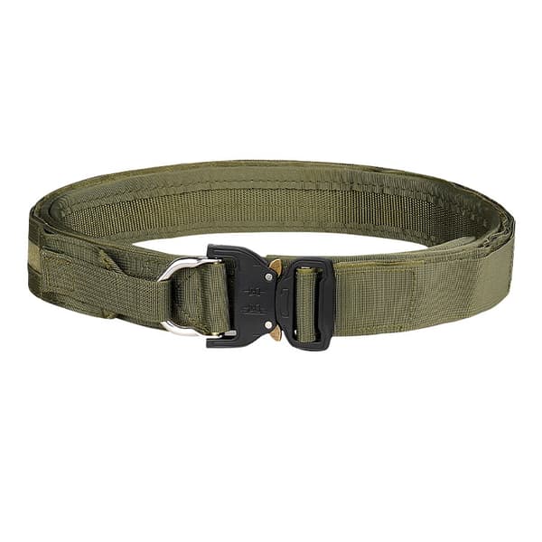 Dubbellagers förtjockat taktiskt bälte CS utomhus dubbellagers bälte uppgraderad version Cobra nylonbälte olive drab 125cm
