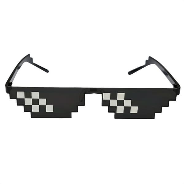Svarta Thug Life Glasögon Meme Solglasögon Pixel 16bit Svart 1-Pack 1-Pack