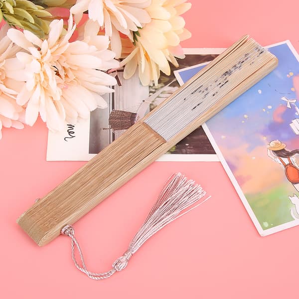 Bambu Vikbar Handfläkt Sommar Kylverktyg Present Dekoration Typ 2