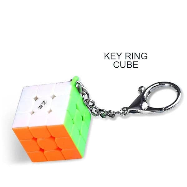 Qiyi Mini 3x3x3 Magic Cube Nyckelring Liten Bröd Gelé Lönnlöv Switch Pyraminx Nyckelring Serie Magic Cube Barn Pedagogiska Leksaker B