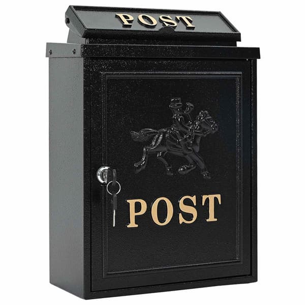 Wall-mounted Mailbox Black 29 x 13 x 41 cm Cast Aluminum