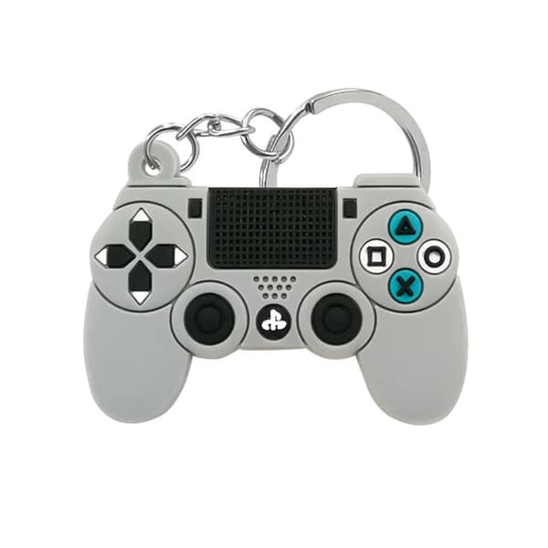 PlayStation Kontroller Nyckelring Spel Gaming Fjärrkontroll Present Barn grey