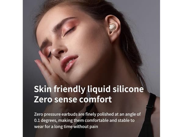 Sleep Earbuds Bluetooth 5.3 Noise Cancelling True Wireless Suitable for Side Sleepers White YEMAESRE