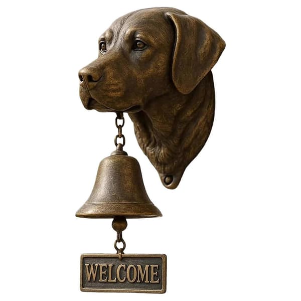 Dörrklocka Hundformad Välkomstklocka Harts Djurtema Fungerande Klocka Labrador