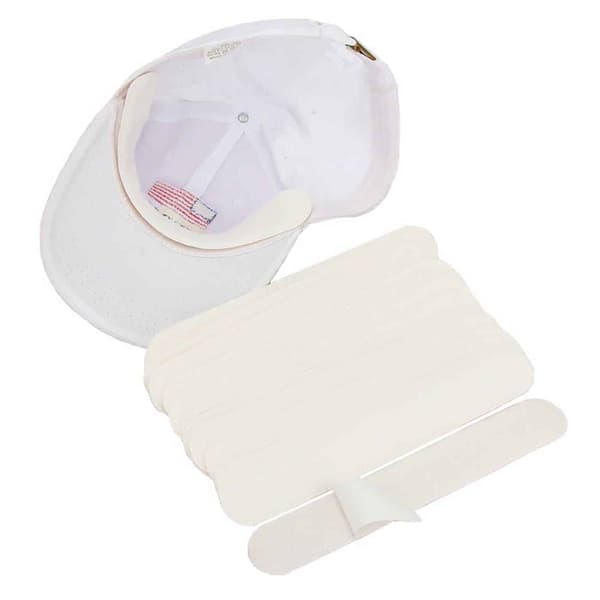20-pack Svettskydd för Keps - Självhäftande Svettband för Hattar, Vit white