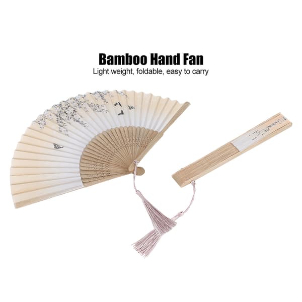 Bambu Vikbar Handfläkt Sommar Kylverktyg Present Dekoration Typ 2