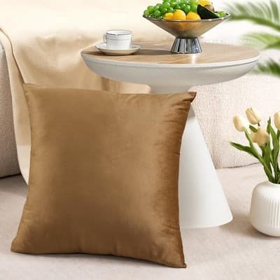 Set med 4 dekorativa kuddfodral för soffa, 45 x 45 cm, beige