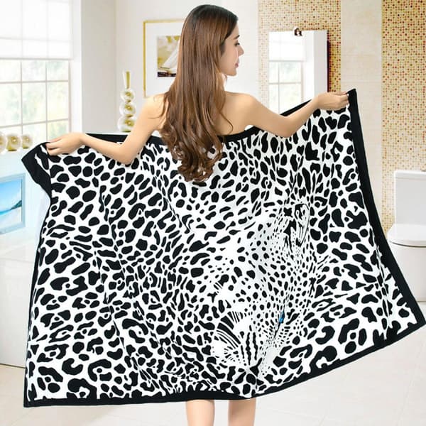 Strandhandduk för vuxna Polyester Tryckt Sandstrandhandduk (Panter) Multi 180*100CM