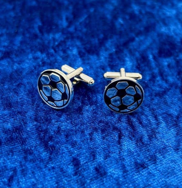 Manschettknappar Fotboll Silver