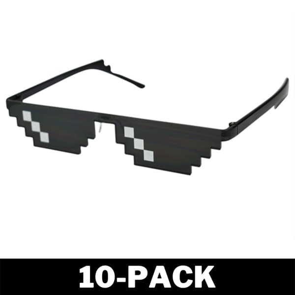 Svarta Thug Life Glasögon Meme Solglasögon Pixel 16bit Svart 1-Pack 1-Pack