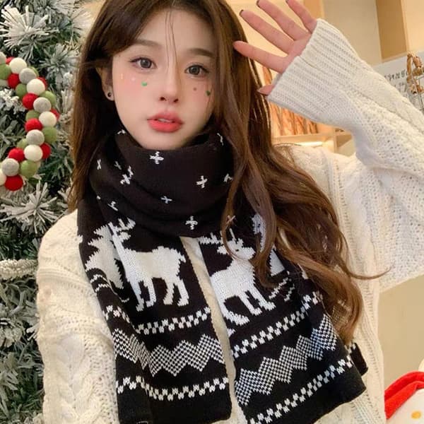 Jul Ren Nyårsscarf - Trendig Varm Vinteraccessoar, J7N6 Röd, One Size Red One size