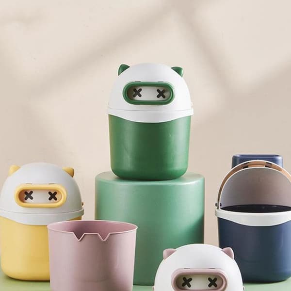 Decorative Panda Desktop Trash Can, Cute Office Waste Basket