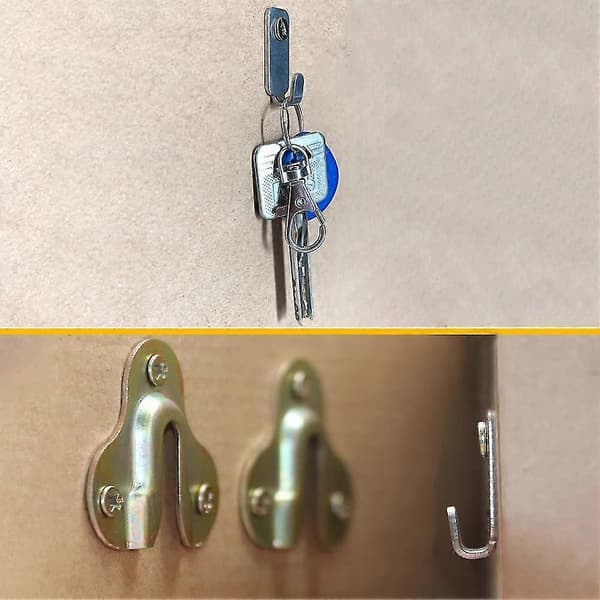1 st Robust Väggmonterad Mini J-Krok i 304 Rostfritt Stål för Spegelbildramar Hängande Tråd/D-ringar/Nyckelhålshängare