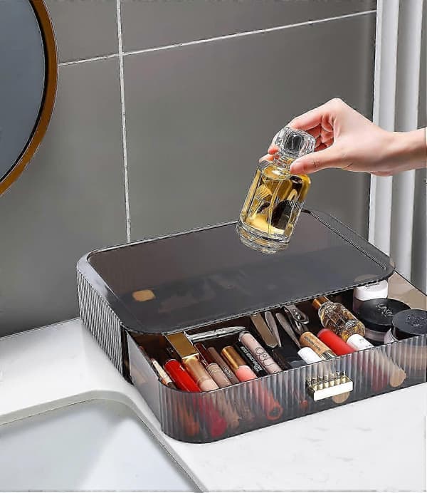 Large Stackable Drawer Makeup Organizer, Skincare & Cosmetic Storage, Dustproof Bathroom Storage