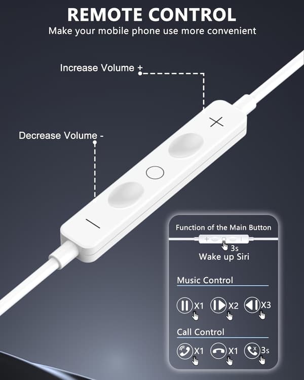 In-Ear Hörlurar med USB-C Sladd DAC Vit white
