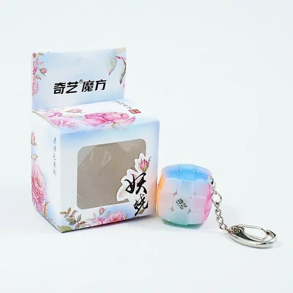 Qiyi Mini 3x3x3 Magic Cube Nyckelring Liten Bröd Gelé Lönnlöv Switch Pyraminx Nyckelring Serie Magic Cube Barn Pedagogiska Leksaker B