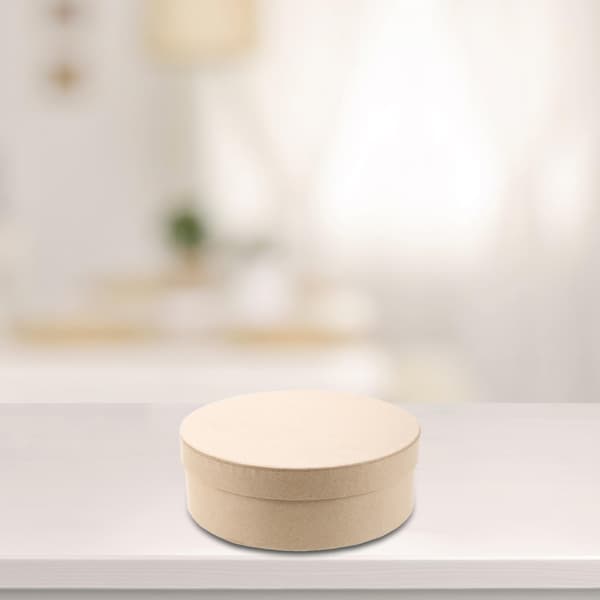 4 st Runda Presentaskar i Kraftpapper med Lock Jul Nesting Blank 3x