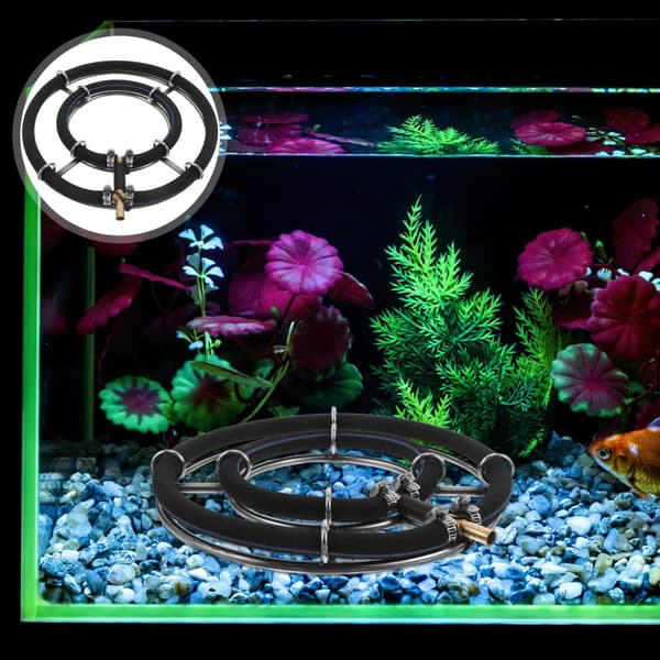 Akvarium Rund Luftbubbel Diffuser Ring Fisk Tank Leksak Sten 1x