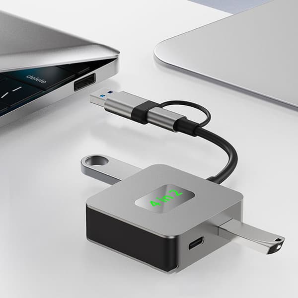 4-Port USB 3.2 Gen 2 Hub - 10 Gbps Expansion Dock