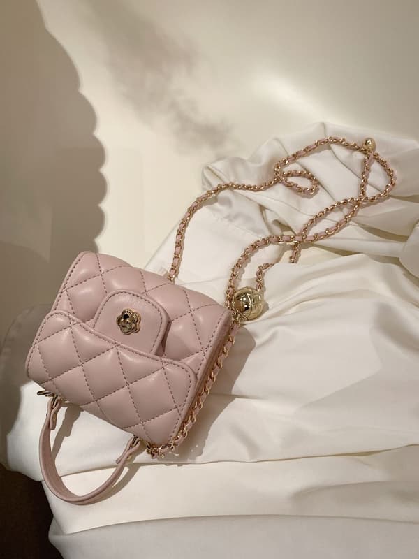 Mini Liten Väska Dam Kedja Mångsidig Messenger Väska Rosa