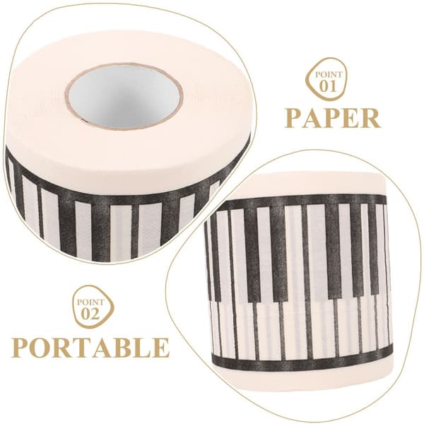 10 Rullar Toalettpapper Tryckt Rullpapper Dekorativ Piano Tryck Servett