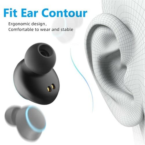 Universella Mini Bluetooth 5.0 Hörlurar Headset Handsfree Samtal Musik Black