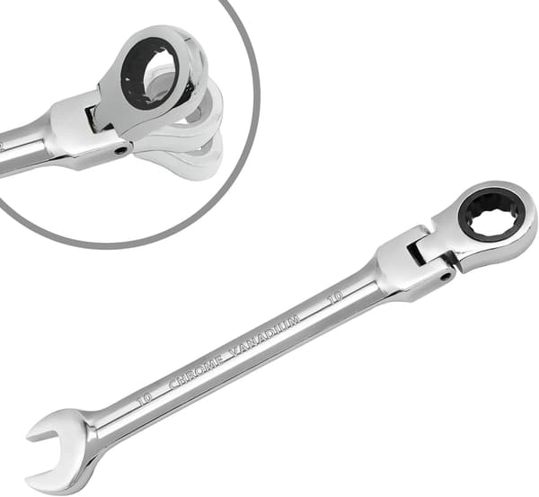 10 mm flexibel spärrnyckel, 72 tänder kromvanadinstål 12-punktsnyckel