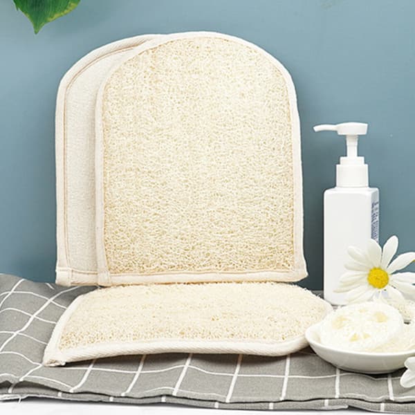 Bad Exfolierande Handske Loofah Fiber Dubbelsidig Kroppsskrubb för Dusch