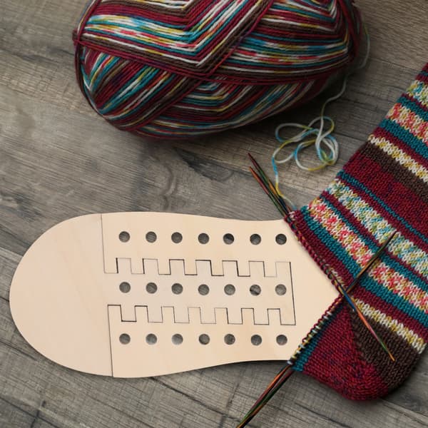 2 st Trä Strumstickning Virkning Strumpor DIY Stickning
