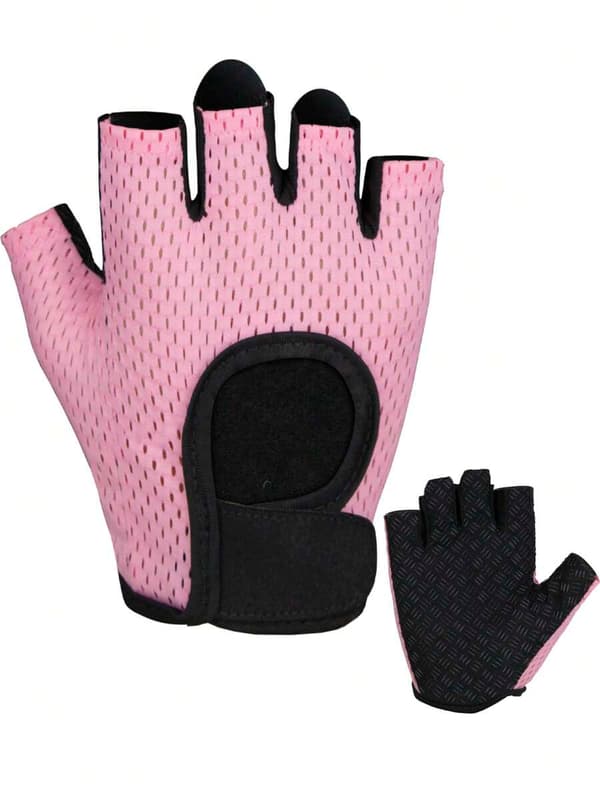 Andningsbara, lätta viktlyftningshandskar för mig Pink M