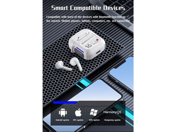 Surroundljud Bluetooth Filmhörlurar Vit