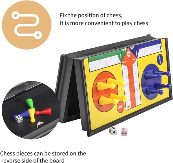 Magnetiskt hopfällbart Ludo-spel för sällskap