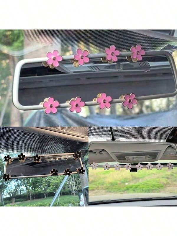 8, bilinteriör dekoration söta små blommor åtta-pack Pink one-size