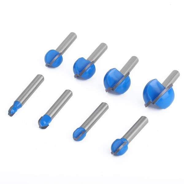 8 st 1/4 tums skaft Cove Core Box Fräsbits Set Robust Rundnos Fräs