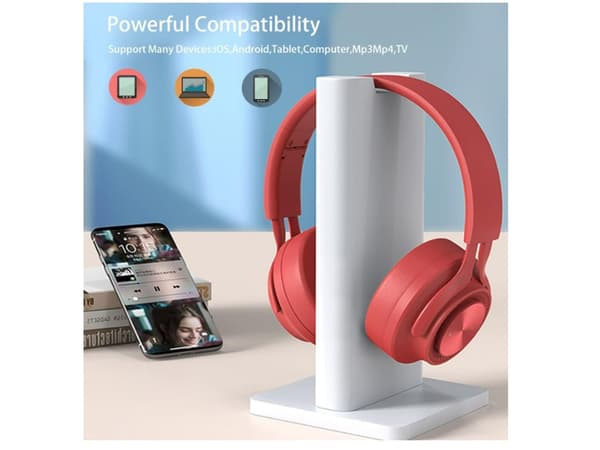 YEMAESRE H2 Röda LED-lampor Vikbara Bluetooth Over-Ear Hörlurar med Mikrofon