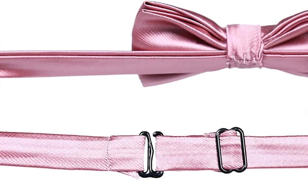 Klassiska pojkflugor - Formell bröllopsfluga i justerbart siden för barn, rosa