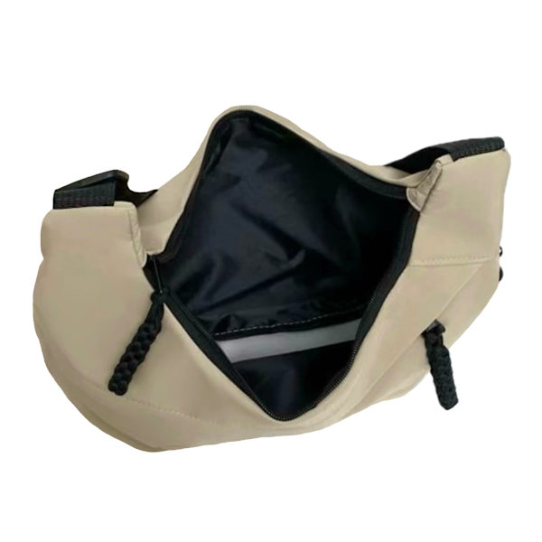 Rea Basic Kvalitet Budget Lättviktig Crossbody Väska Multi Ficka Nylon Sling Bag Resväska black medium
