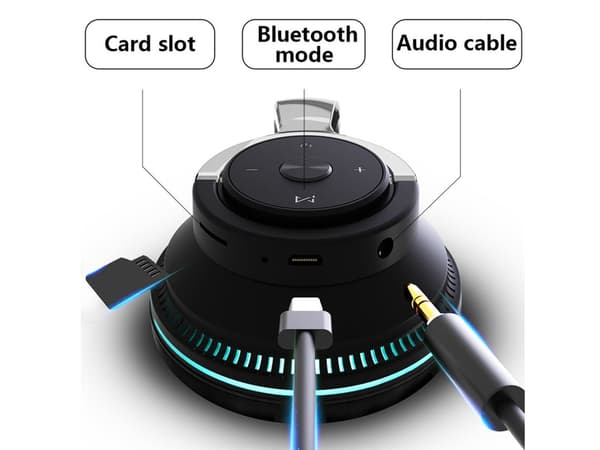 H2 Over-Ear Bluetooth Hörlurar Hopfällbara Hifi Stereo Hörlurar Svart