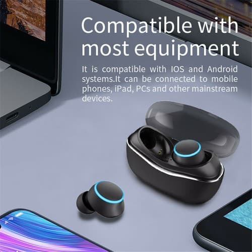 Universella Mini Bluetooth 5.0 Hörlurar Headset Handsfree Samtal Musik White