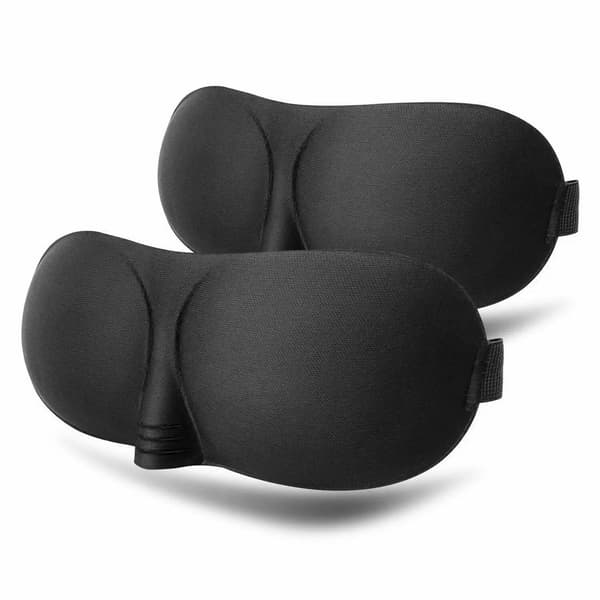 1-Pack - Sovmask / Ögonmask - Ögonbindel för resa Svart Svart