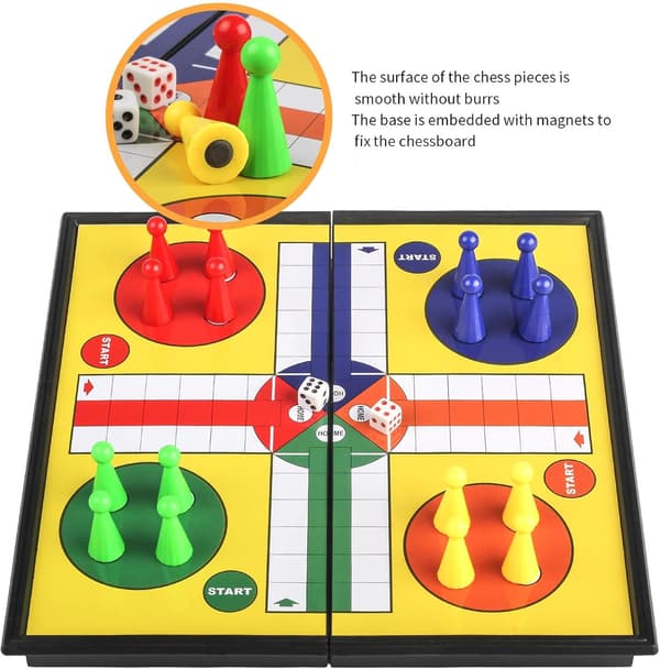 Magnetiskt hopfällbart Ludo-spel för sällskap