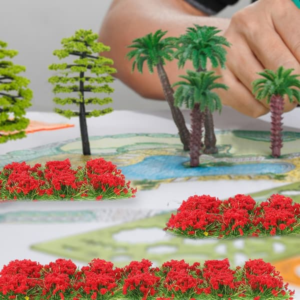 1 Ask Dekorativ Mikro Landskap Blomsterprydnad Simuleringsblomsterkluster Red 10.5X5.5CM