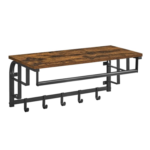 Hat rack with clothes rack in industrial design - Brown/black