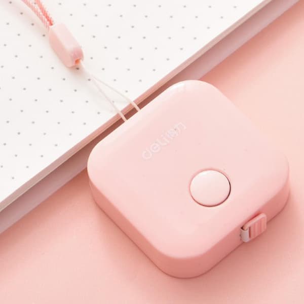 2x Mjukt Infällbart Mini Måttband Tejp Klar Markerad Rosa
