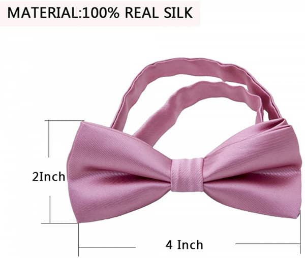 Klassiska pojkflugor - Formell bröllopsfluga i justerbart siden för barn, rosa