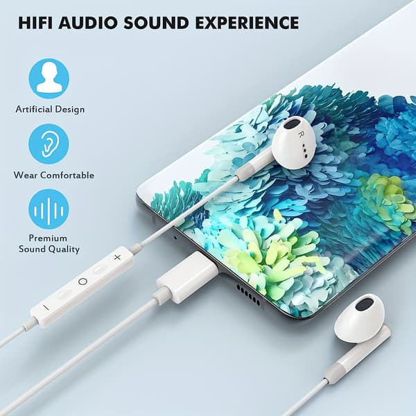 In-Ear Hörlurar med USB-C Sladd DAC Vit white