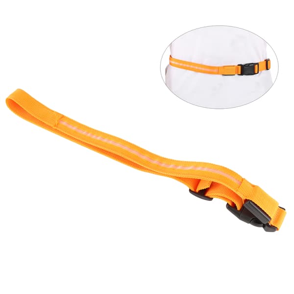 Polyester Reflex LED Säkerhetsbälte Orange Ljus Midjeband för Utomhuslöpning
