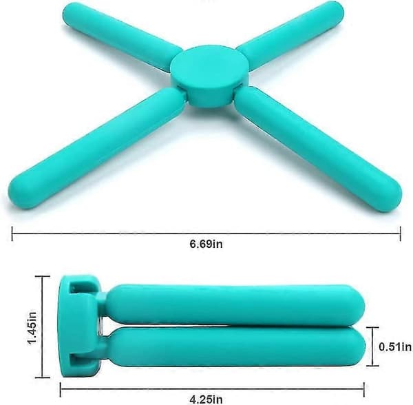 Foldable Trivets (3-pack), Collapsible Hot Pads Set, Silicone Trivet Saves A Lot of Space for Kitchen Home, Black/Purple