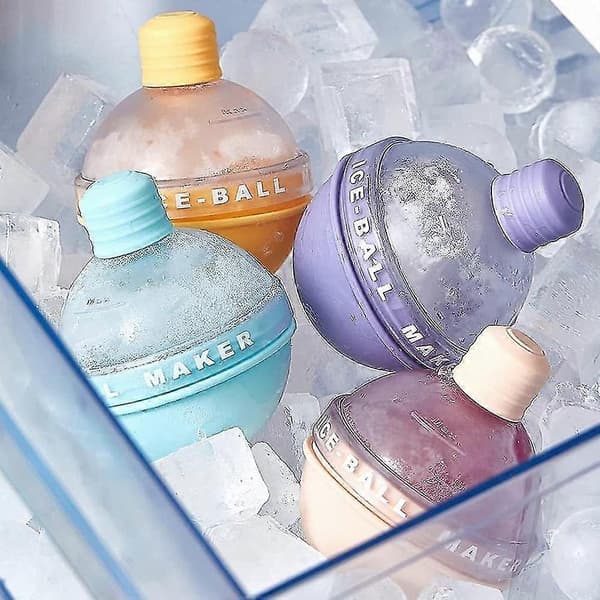 4-pack isbollsform, whiskyisform, silikonisbitsbricka, sfärisk isform för whisky och cocktails